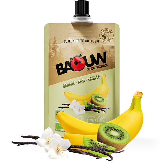 Compote énergétique bio Banane Kiwi Vanille